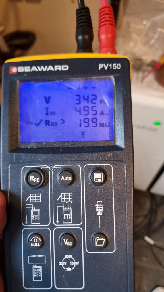Electrician testing residential fuse board